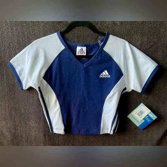 Adidas Women's Navy and White Workout Short Sleeve Tee - Picture 7 of 11